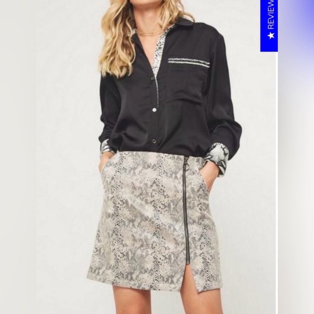 🌞 Promesa Black and Cream Mini Skirt women size S
